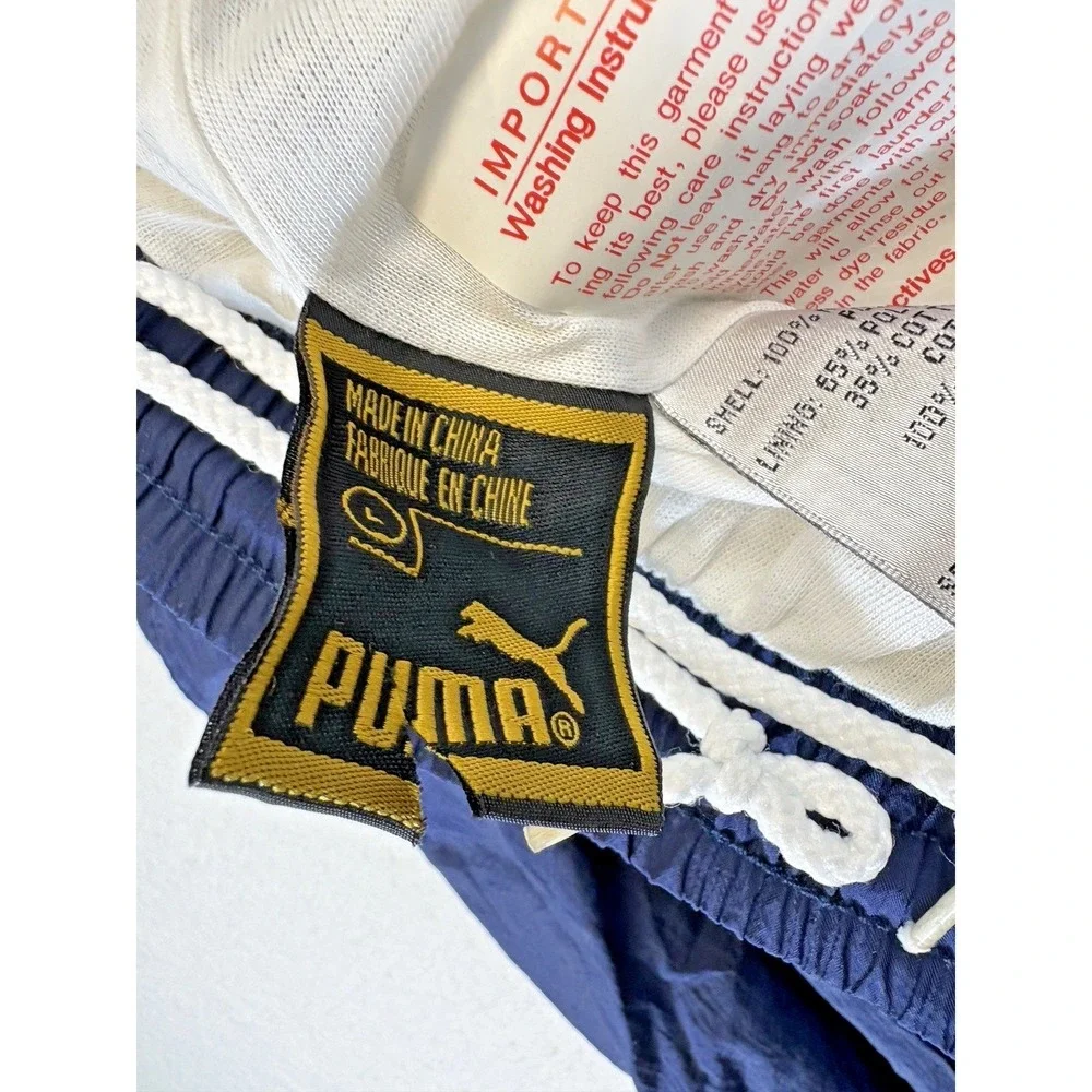 Vintage Puma Pants Men's Large Navy Blue Track Running Activewear New Deadstock - Picture 11 of 12
